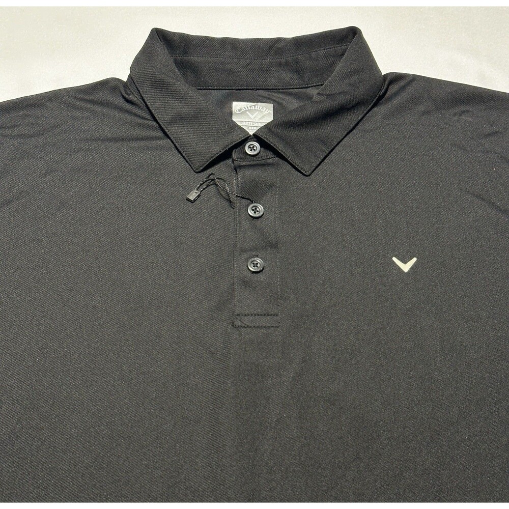 Callaway Polo Golf Opti-Dri Shirt Black Casual Men’s Size XXL 2XL Preppy